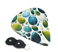 6 Pack Guitar Picks with Organizer Storage Box 3 Different Thickness Cartoon Green Pebbles Guitar Picks Plectrums for Bass Electric Acoustic Christmas Gifts Includes 0.46mm, 0.71mm, 0.96mm