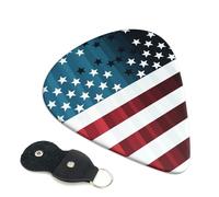 6 Pack Guitar Picks with Organizer Storage Box 3 Different Thickness Cartoon striped flag Guitar Picks Plectrums for Bass Electric Acoustic Christmas Gifts Includes 0.46mm, 0.71mm, 0.96mm