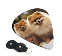 6 Pack Guitar Picks with Organizer Storage Box 3 Different Thickness Cute pomeranian Guitar Picks Plectrums for Bass Electric Acoustic Christmas Gifts Includes 0.46mm, 0.71mm, 0.96mm