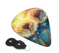 6 Pack Guitar Picks with Organizer Storage Box 3 Different Thickness Dandelion DIY Drawing Paint Guitar Picks Plectrums for Bass Electric Acoustic Christmas Gifts Includes 0.46mm, 0.71mm, 0.96mm