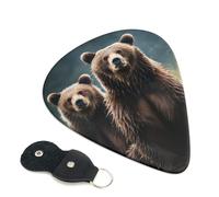 6 Pack Guitar Picks with Organizer Storage Box 3 Different Thickness Encounter animal Bear Guitar Picks Plectrums for Bass Electric Acoustic Christmas Gifts Includes 0.46mm, 0.71mm, 0.96mm