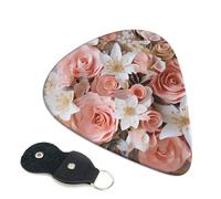 6 Pack Guitar Picks with Organizer Storage Box 3 Different Thickness Floral Wedding Bouquet Guitar Picks Plectrums for Bass Electric Acoustic Christmas Gifts Includes 0.46mm, 0.71mm, 0.96mm