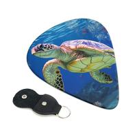 6 Pack Guitar Picks with Organizer Storage Box 3 Different Thickness Gray sea turtle Guitar Picks Plectrums for Bass Electric Acoustic Christmas Gifts Includes 0.46mm, 0.71mm, 0.96mm