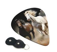 6 Pack Guitar Picks with Organizer Storage Box 3 Different Thickness Horse passing through the clouds Guitar Picks Plectrums for Bass Electric Acoustic Christmas Gifts Includes 0.46mm, 0.71mm, 0.96mm