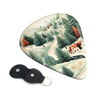6 Pack Guitar Picks with Organizer Storage Box 3 Different Thickness House in the Forest Guitar Picks Plectrums for Bass Electric Acoustic Christmas Gifts Includes 0.46mm, 0.71mm, 0.96mm
