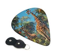 6 Pack Guitar Picks with Organizer Storage Box 3 Different Thickness Jungle giraffe Guitar Picks Plectrums for Bass Electric Acoustic Christmas Gifts Includes 0.46mm, 0.71mm, 0.96mm