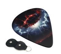 6 Pack Guitar Picks with Organizer Storage Box 3 Different Thickness Lightning under football Guitar Picks Plectrums for Bass Electric Acoustic Christmas Gifts Includes 0.46mm, 0.71mm, 0.96mm