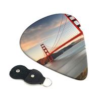6 Pack Guitar Picks with Organizer Storage Box 3 Different Thickness Mackinac Suspension Bridge Guitar Picks Plectrums for Bass Electric Acoustic Christmas Gifts Includes 0.46mm, 0.71mm, 0.96mm