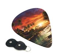 6 Pack Guitar Picks with Organizer Storage Box 3 Different Thickness Mysterious tropical style Guitar Picks Plectrums for Bass Electric Acoustic Christmas Gifts Includes 0.46mm, 0.71mm, 0.96mm