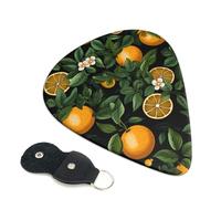 6 Pack Guitar Picks with Organizer Storage Box 3 Different Thickness Oranges and leaves Guitar Picks Plectrums for Bass Electric Acoustic Christmas Gifts Includes 0.46mm, 0.71mm, 0.96mm