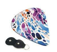 6 Pack Guitar Picks with Organizer Storage Box 3 Different Thickness Purple and Blue Spots Guitar Picks Plectrums for Bass Electric Acoustic Christmas Gifts Includes 0.46mm, 0.71mm, 0.96mm