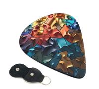 6 Pack Guitar Picks with Organizer Storage Box 3 Different Thickness Raised Jigsaw Puzzle Guitar Picks Plectrums for Bass Electric Acoustic Christmas Gifts Includes 0.46mm, 0.71mm, 0.96mm