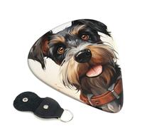 6 Pack Guitar Picks with Organizer Storage Box 3 Different Thickness Schnauzer Guitar Picks Plectrums for Bass Electric Acoustic Christmas Gifts Includes 0.46mm, 0.71mm, 0.96mm