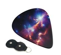6 Pack Guitar Picks with Organizer Storage Box 3 Different Thickness Universe Starry Stars Guitar Picks Plectrums for Bass Electric Acoustic Christmas Gifts Includes 0.46mm, 0.71mm, 0.96mm