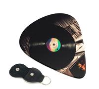 6 Pack Guitar Picks with Organizer Storage Box 3 Different Thickness Vinyl Records Guitar Picks Plectrums for Bass Electric Acoustic Christmas Gifts Includes 0.46mm, 0.71mm, 0.96mm