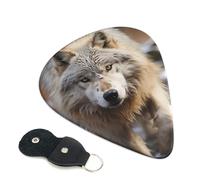 6 Pack Guitar Picks with Organizer Storage Box 3 Different Thickness Walking Wolf Guitar Picks Plectrums for Bass Electric Acoustic Christmas Gifts Includes 0.46mm, 0.71mm, 0.96mm