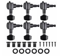 6 Pack Guitar Tuning Pegs Guitar Tuning PegsTuners, Zinc Alloy Machine Heads Tunersfor - Black, Prevent Rust, Easy MountingTuning Pegs