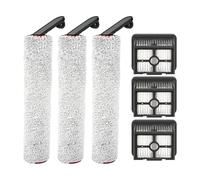 (6 Pack) H12 Pro Replacement Brush Rollers and HEPA Filters Compatible with Dreame H12 Pro/ H12 Dual Cordless Wet and Dry Vacuum Cleaner, 3 Brush Rollers, 3 HEPA Filters, Accessories Kit