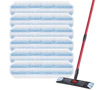 6 Pack H2prO Mop Pads Compatible with O Ceda H2PrO Flat Mop System, 100% Microfiber Mop Head Replacements, Washable and Reusable for H2prO Mop Refills, White