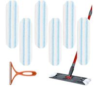 6 Pack H2prO Mop Pads Compatible with Vileda/O-Cedar H2PrO Floor Mop System, Machine Washable and Reusable Microfiber Mop Heads Replacements, Mop Refills Safe on Various Floors