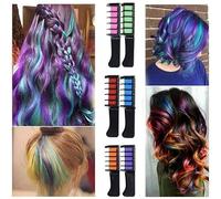 6 Pack Hair Chalk Combs for Kids Girls, Temporary Hair Colour Marker Set, Non Toxic Washable Hair Dye, 6 Bright Colours for Party Cosplay Birthday Halloween Christmas Carnival Makeup Gift