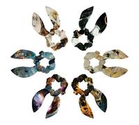 6 Pack Hair Scrunchies for Women, Adorable Bow Scrunchies for Thick Hair, Bunny Ear Scrunchies Elastic Bulk Scrunchies Hair Accessories Hair Ties for Girls, Galaxy Cat Stars Moon