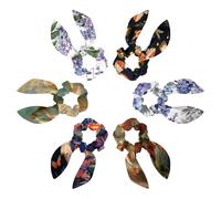 6 Pack Hair Scrunchies for Women, Adorable Bow Scrunchies for Thick Hair, Bunny Ear Scrunchies Elastic Bulk Scrunchies Hair Accessories Hair Ties for Girls, Mushrooms and Butterflies Patterns