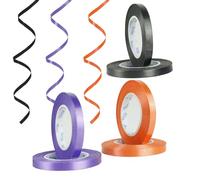 6 Pack Halloween Curling Ribbon - 0.5cm x 5m in Orange, Black, Purple for Gift Wrapping and Party Decorations