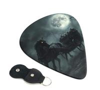 6 Pack Halloween ghost carriage moon night Guitar Picks - 0.46 0.71 0.93 mm Includes Cool Guitar Picks Thin Medium Heavy Thickness, Electric Guitar Picks for Acoustic Guitar Bass Ukulele