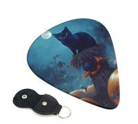 6 Pack Halloween Pumpkin Black Cat Guitar Picks - 0.46 0.71 0.93 mm Includes Cool Guitar Picks Thin Medium Heavy Thickness, Electric Guitar Picks for Acoustic Guitar Bass Ukulele