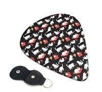 6 Pack Hand Drawn Cartoon Gift Cat Guitar Picks - 0.46 0.71 0.93 mm Includes Cool Guitar Picks Thin Medium Heavy Thickness, Electric Guitar Picks for Acoustic Guitar Bass Ukulele