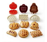 6 Pack Hand Pie Molds for Baking - Dough Presser Mini Pocket Pie Molds - Fall Thanksgiving Hand Pie Press Mold Maker - Halloween Apple Pumpkin Pie Mold - One Press Autumn Cottage Pie Cutter