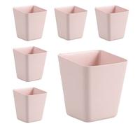 6 Pack Hanging Cup Holders, Wall Organizers, Rolling Cart Accessories Hanging Pen Holders Storage Containers Hanging Buckets for Home Decor Office, Kitchen, Art & Craft Supplies Accessories (Pink)