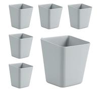 6 Pack Hanging Cup Holders, Wall Organizers, Rolling Cart Accessories Hanging Pen Holders Storage Containers Hanging Buckets for Home Decor Office, Kitchen, Art & Craft Supplies Accessories (grey)