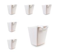 6 Pack Hanging Cup Holders, Wall Organizers, Rolling Cart Accessories Hanging Pen Holders Storage Containers Hanging Buckets for Home Decor Office, Kitchen, Art & Craft Supplies Accessories (White)