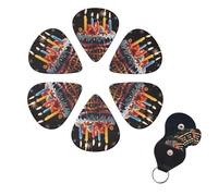 6 Pack Happy Birthday Big Cake Guitar Picks with Guitar Pick Holder, Personalized Celluloid Plectrums for Acoustic Guitar, Bass, Ukulele, Cool Bass Accessories Gifts for Men Women 0.46mm