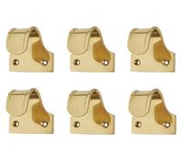 6 Pack - Harvey Paul Sash Window Finger Lift, Polished Brass 52 X 35mm