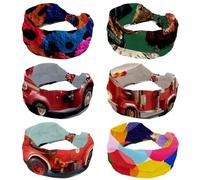 6 Pack Headbands for Women, Dogs Animals Green Headbands Non Slip Fashion Wide Headband Hair Wrap for Women Girls