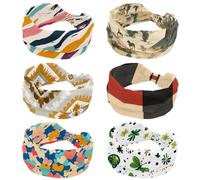 6 Pack Headbands for Women, Wild West Cowboys Landscape Mountain Elastic Wide Headband, Soft Yoga Hair Bands, Breathable Hairband for Running Sport Workout Travel