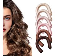 6 Pack Heatless Hair Curler, Heatless Curls Overnight for All Hairs Types, Hair Rollers for Blowout Look Long Hair, Curls Satin Jumbo Flexi Rods to Sleep in (Color,C)