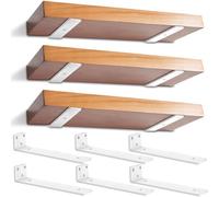 6 Pack Heavy Duty Shelf Brackets 12 inch, Wall Mounted Floating Metal Brackets, L-Shaped Hidden Shelf Support for Shelves Support DIY | (1/5 Inch Thicked) - White