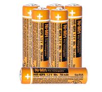 6 Pack HHR-4DPA/4B Ni-MH AAA Rechargeable Battery 700mAh 1.2V AAA Rechargeable Batteries for Panasonic Cordless Phones