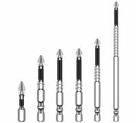 6 Pack High-Magnetic Screwdriver Drill Bit Set, Magnetic Screwdriver Bits Anti Slip Precision & Durable Alloy Steel Screw Holder for Electric Drivers & Drills (2.5cm+5cm+6.5cm+7cm+9cm+15cm)