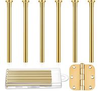 6 Pack Hinge Pins for Doors 3.5 Inches Door Hinge Pin Oil Rubbed Bronze Door Pins for Interior Door Security Replacement (Gold)