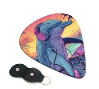 6 Pack Hip-Hop DJ Dolphin Guitar Picks - 0.46 0.71 0.93 mm Includes Cool Guitar Picks Thin Medium Heavy Thickness, Electric Guitar Picks for Acoustic Guitar Bass Ukulele