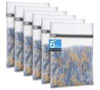 6-Pack Honeycomb Mesh Laundry Bags for Delicates - 12x16 Inches Medium Washing Bags for Bras, Lingerie, Socks, Baby Clothes - Gentle Wash Protection with Zipper Closure (6 Medium)