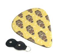 6 Pack Indian Style Owl Guitar Picks for Bass Electric Acoustic Guitar Ukulele Accessories Thin Guitar Picks with Organizer Bag