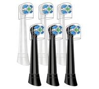 6 Pack iO Toothbrush Heads, Replacement Toothbrush Heads Compatible with Oral B iO 2-10 Series, Ultimate Clean Soft Crisscross Bristles, Round Brush Heads with Toothbrush Cover (3 Black 3 White)