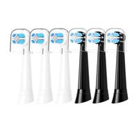 6 Pack iO Toothbrush Replacement Heads Compatible with Oral-B iO 2 3 4 5 6 7 8 9 10 Series Electric Toothbrush, Soft Round Brush Heads for Gentle Care & Sensitive Teeth 3 White + 3 Black