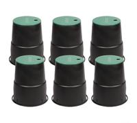 6 Pack Irrigation Valve Box| Anti-Slip PP Plastic Sprinkler Valve Boxes with Reinforced Ribs for Garden Lawn Yard Farm Landscaping| 6 Inch Ground Burial Fittings